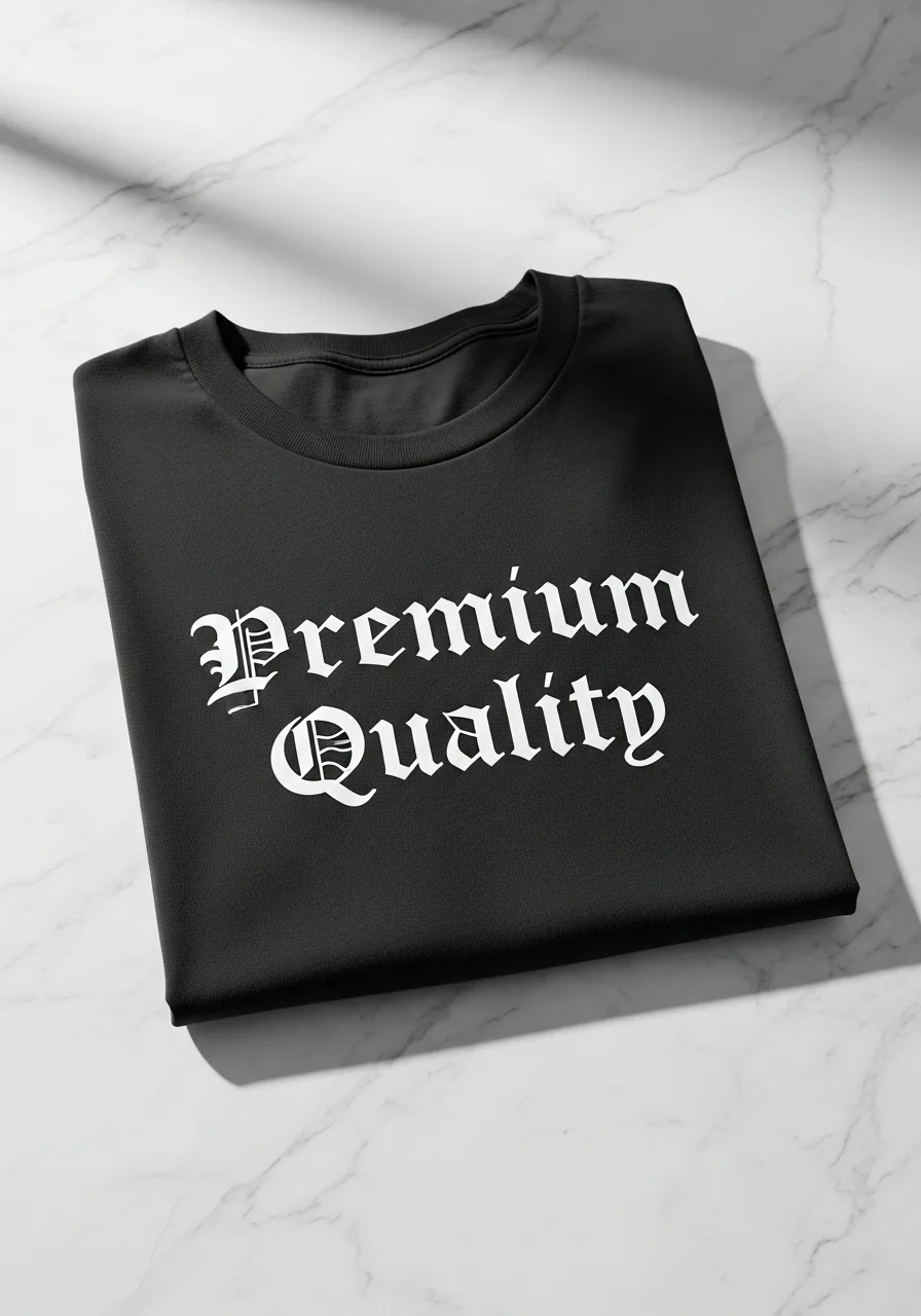 Close-up of folded premium cotton t-shirt fabric
